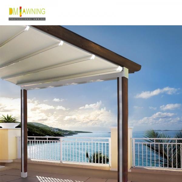 PVC Motorized Louvered Pergola Roof Sunshade Aluminum Patio Covers