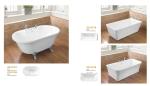 Various Size Acrylic Massage Bathtub / Acrylic Freestanding Tub White Color