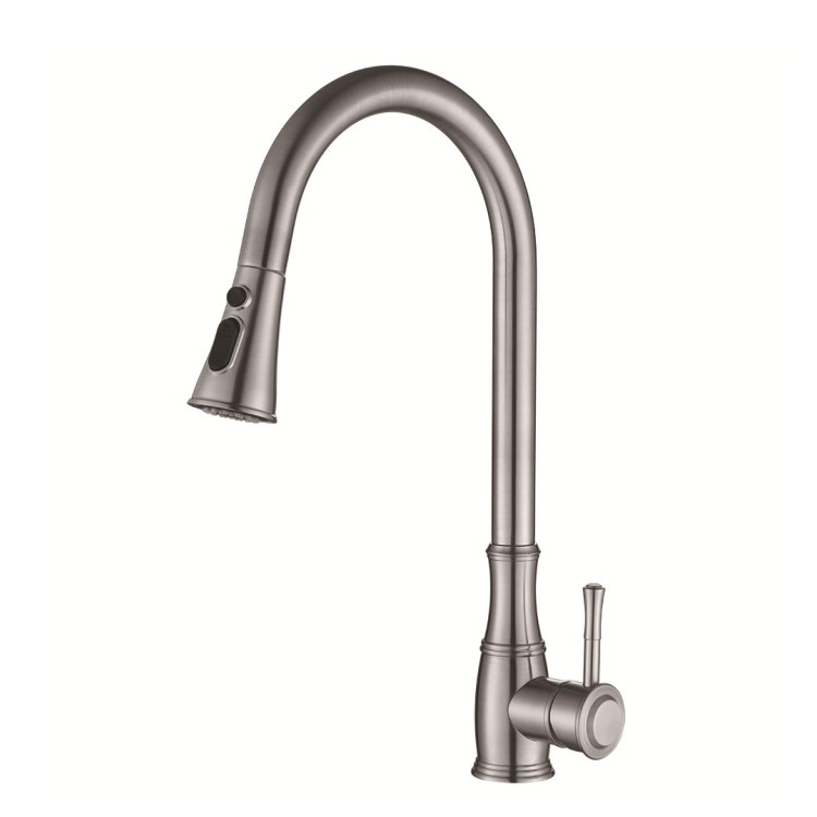 MixerDeck Mounted Kitchen Mixer Spray Taps , Pull Out High Arc Kitchen Faucet