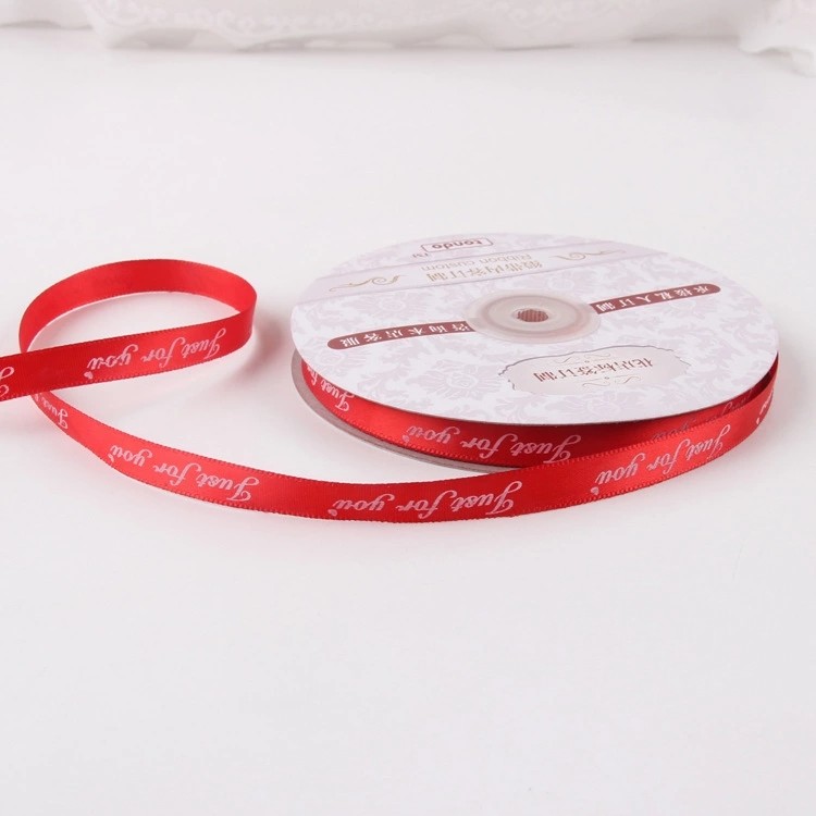 Custom Printing Silk Ribbon For Gift Package Christmas Ribbon Spool