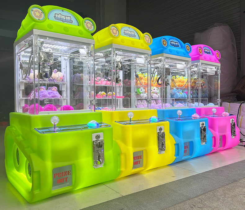 kids adult coin operated mini crane claw game machine toy kits for sale