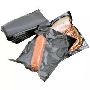 China PE Nylon Embossed Storage Vacuum Bags Precut Black For Microwave Freezer wholesale