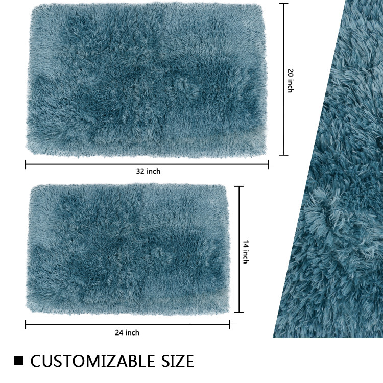 Customized Size Water Absorption Bath Mat Pile 3cm Eco Friendly Bathroom Rugs