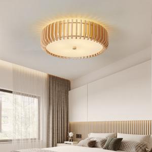 China Modern Natural Wooden Ceiling Lamp for Bedroom Rubber Round Wooden ceiling lamp(WH-WA-48) wholesale