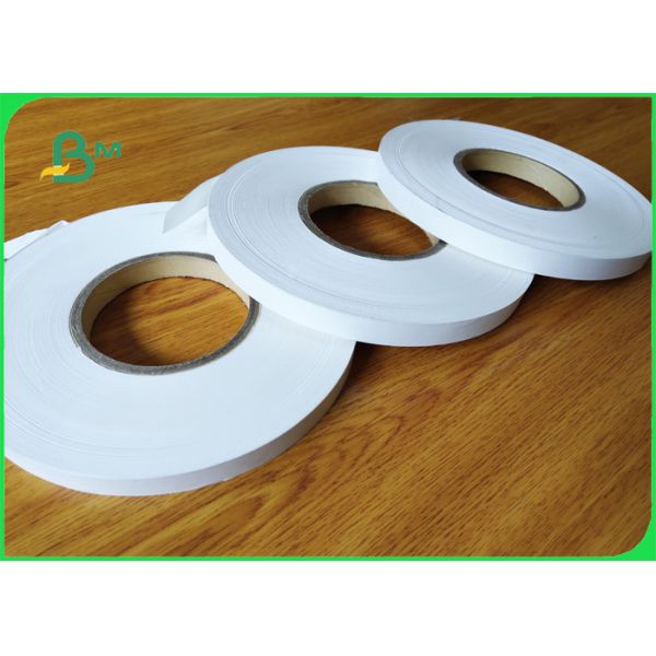 60g Kraft Paper 15mm Width Virgin Wood Pulp One Side Glossy For Straw