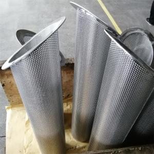 China 304 Stainless Steel Mesh Basket With Punched Sheet Water Treatment Filter Element wholesale