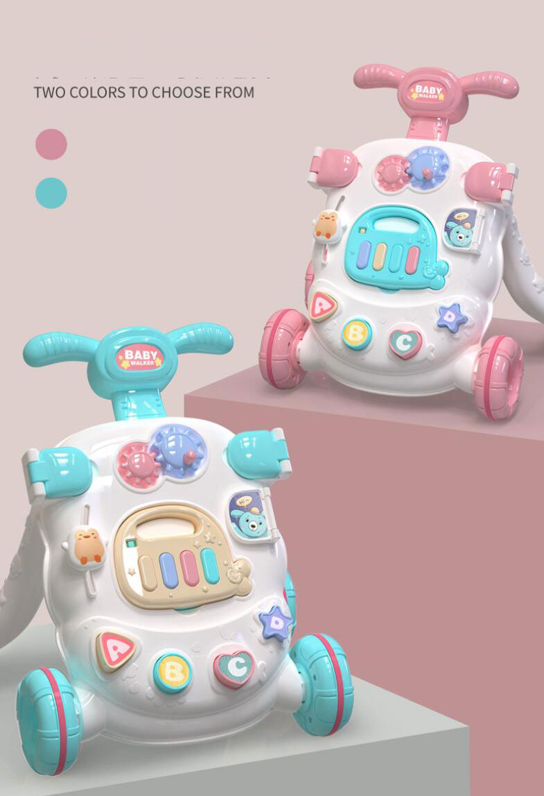 Sit Stand Early Learning Baby Walker with Musical Activity Center and Toys