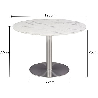 Upholstered Chair 120cm Circle Marble Dining Table