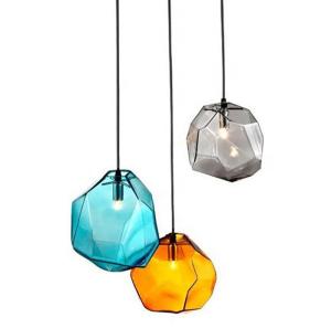 China Stone Shape Glass Pendant Light / Modern Irregularity Restaurant Hanging Lights wholesale