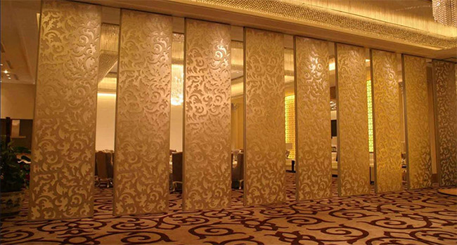 95mm Pattern Fabric Acoustic Folding Partition Wall For Exhibition Hall