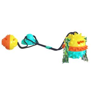 China Powerful Double Sucker Dog Toy Molar Dog Supplies Bite Resistant Ball wholesale