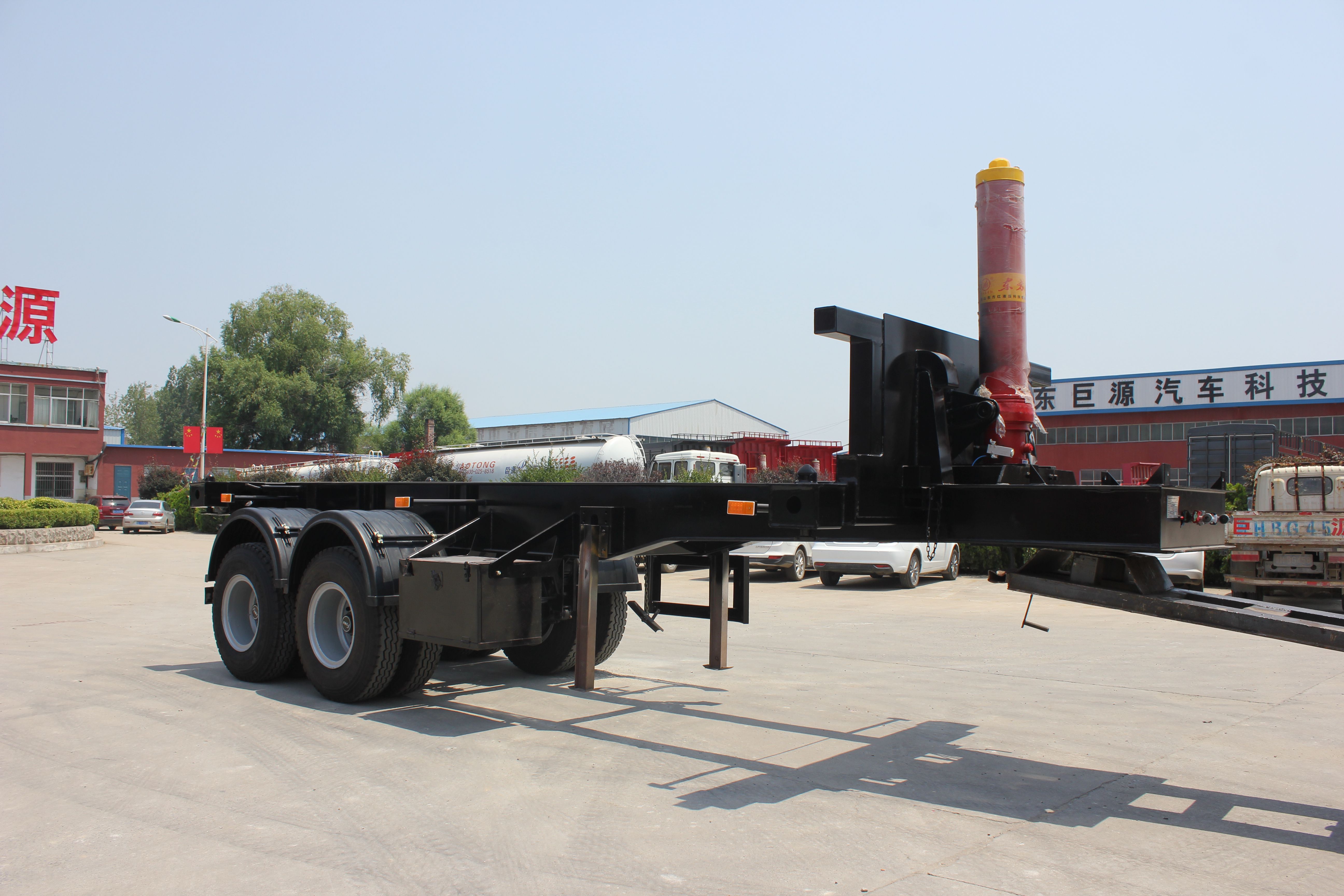 20ft Container Skeleton Dumping Semi Trailer 7700*2500*3070 mm Mechanical Suspension