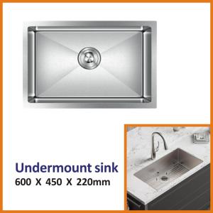 China 25 Inch Undermount Kitchen Sink , 60x45 16 Gauge Stainless Steel Sink wholesale