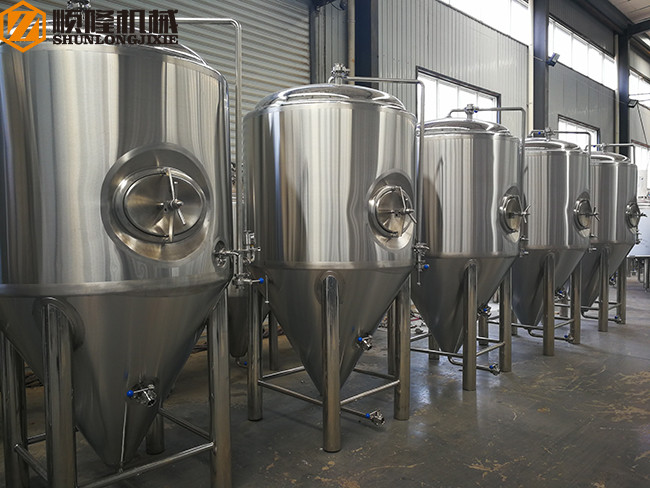 600 L Bright Polished Beer Fermentation Tanks , Large Conical Fermenter