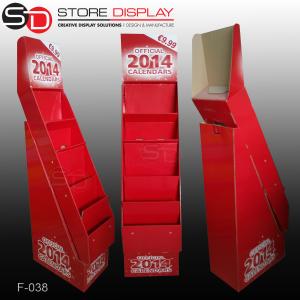China pos red calender floor display stand wholesale
