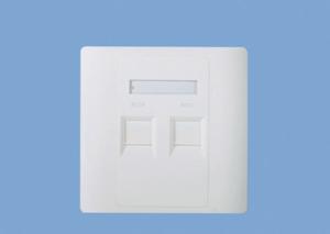 China Dual Port Keystone Jack Faceplate , RJ45 Module Faceplate 86*86 White Color on sale