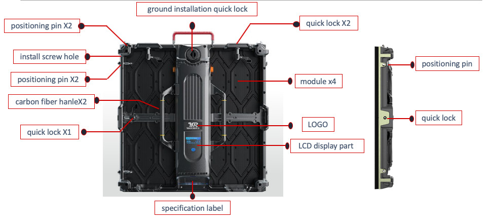 P4.81 RGB SMD LED Panel Rental WIth 500x500mm Aluminum Cabinet