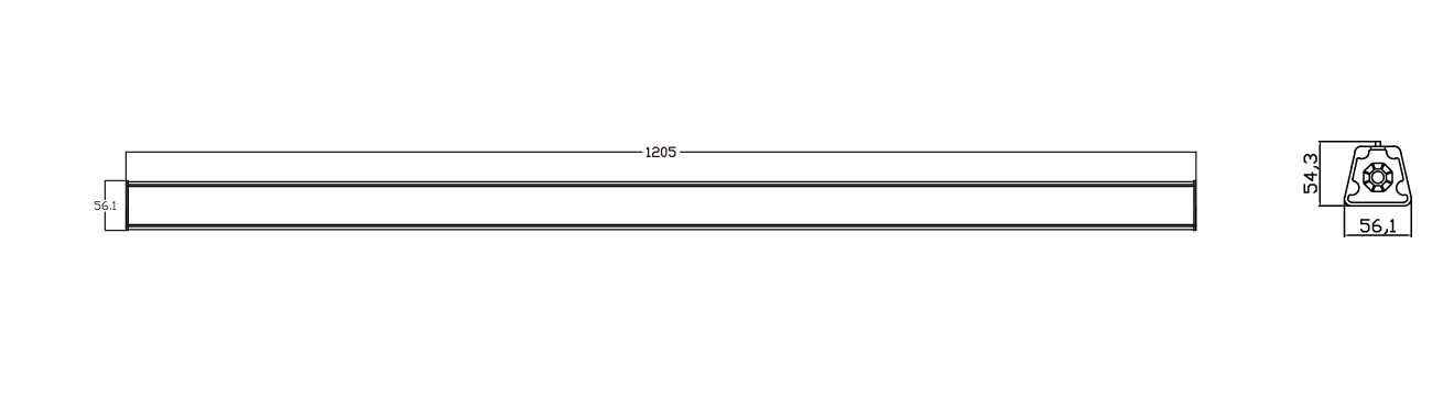 60w 1.2m 150w/M Led Linear Light For Indoor Parking Lots