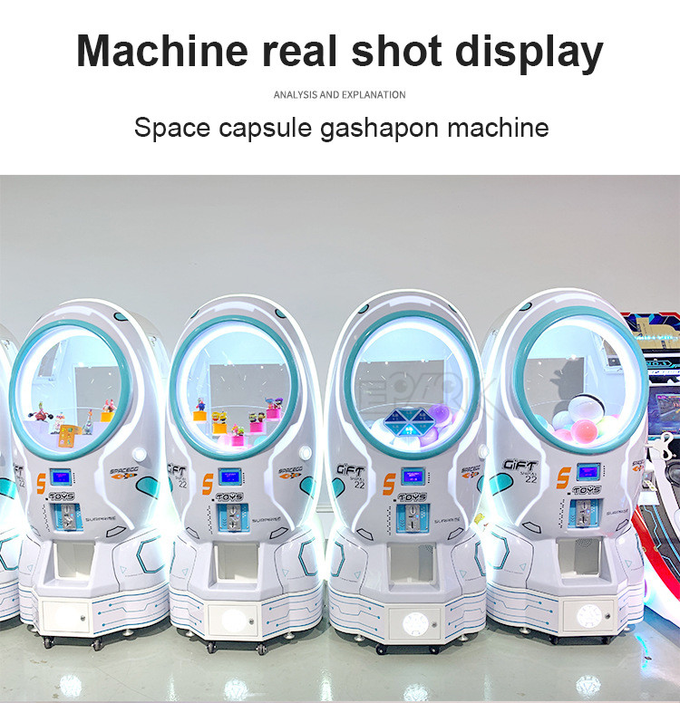 Coin Operated Space Capsule Gashapon Machine White Gift Machine