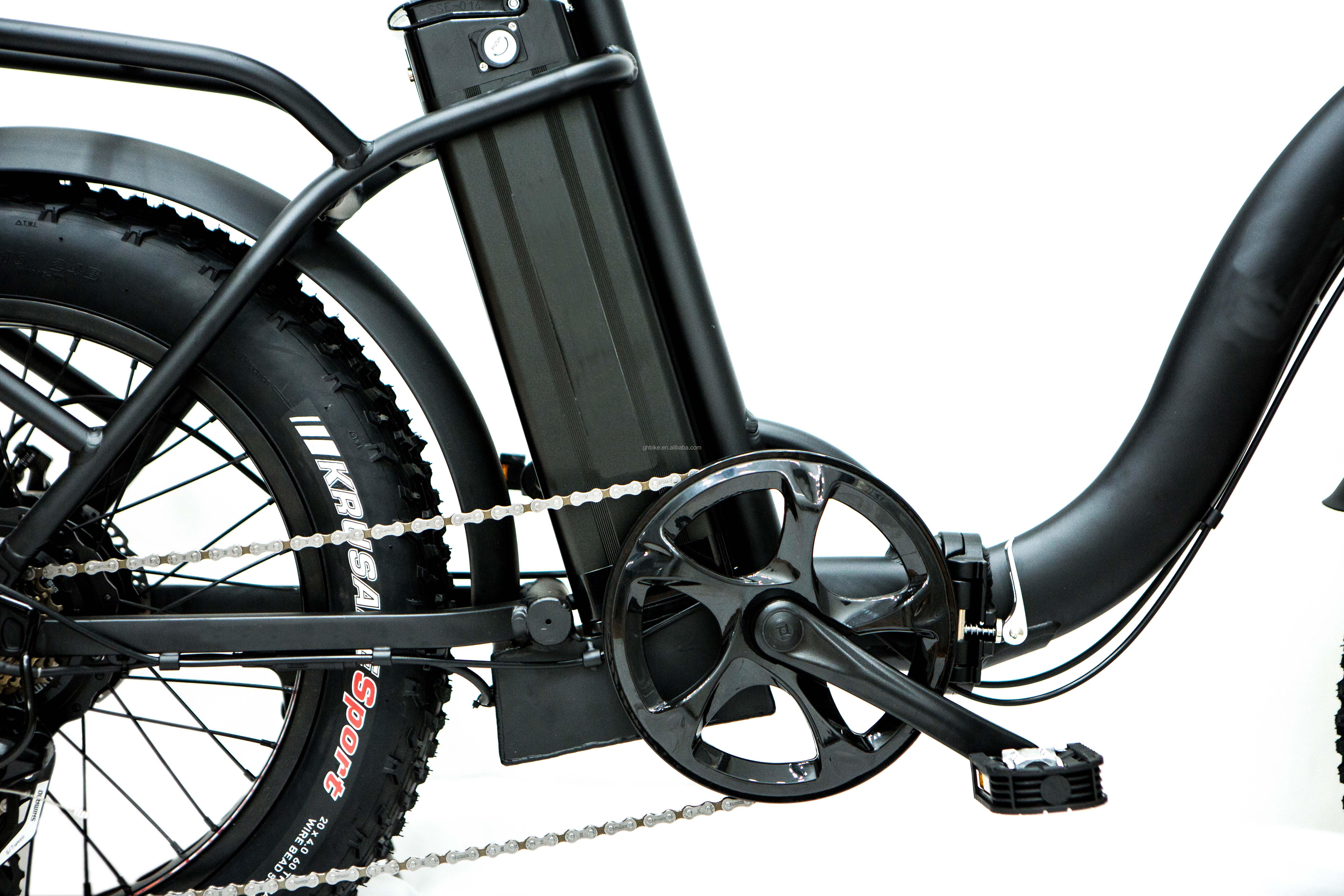 1000W Motor 48V 14AH Step Through Electric Lady Women Folding Fat Snow Tire Bike 20 Inch