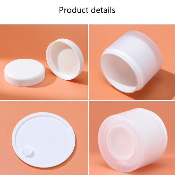 Cosmetic packaging frosted flip top cream jar 50-150g with spoon packaging bottle