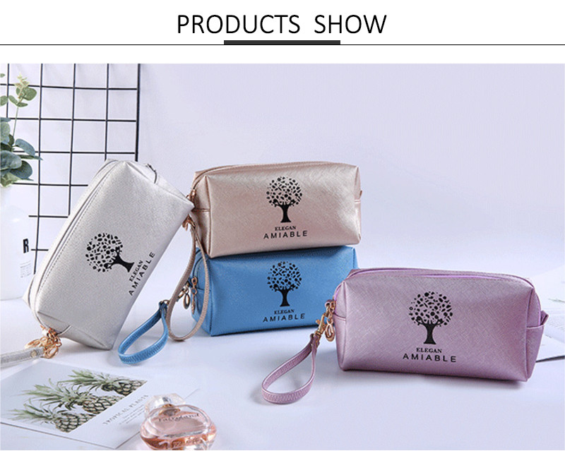 Roomy Women'S Digital Printing PU Cosmetic Bag