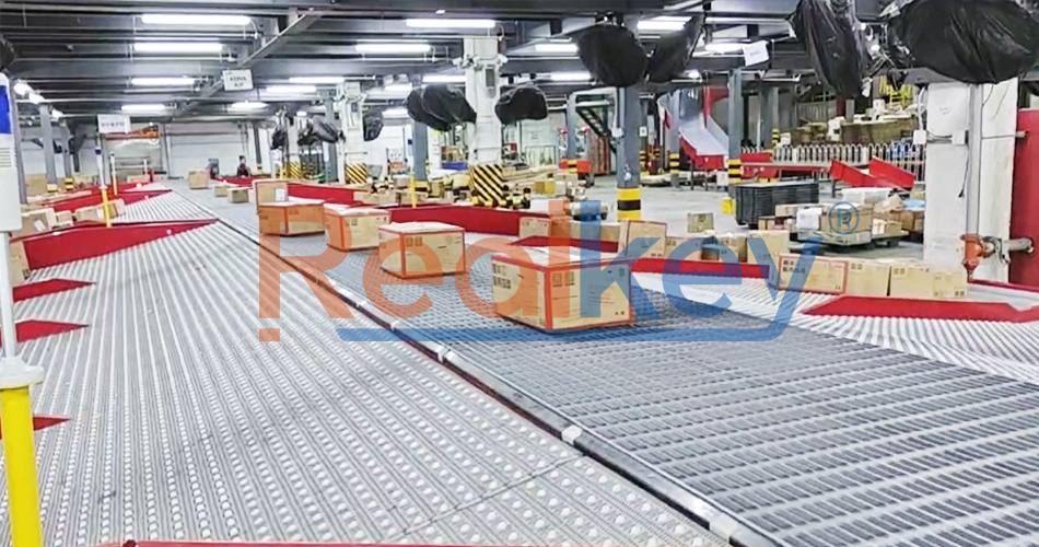 Low Noise Modular Belt Conveyor Systems Warehouse Belt Conveyor High Adaptability