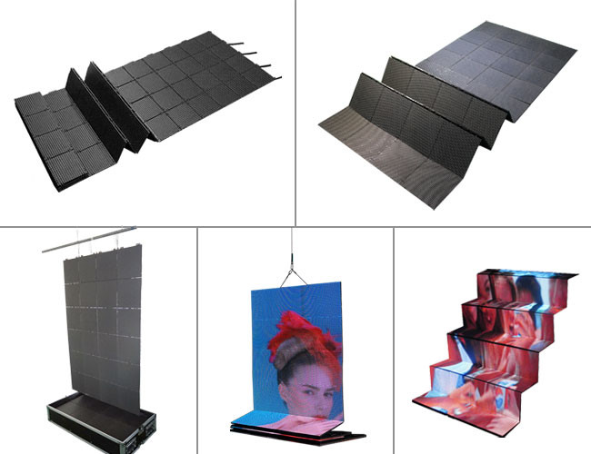 Energy Saving Retail LED Display 4000cd Flexible Video Wall Displays 360 Degree Viewing Angle