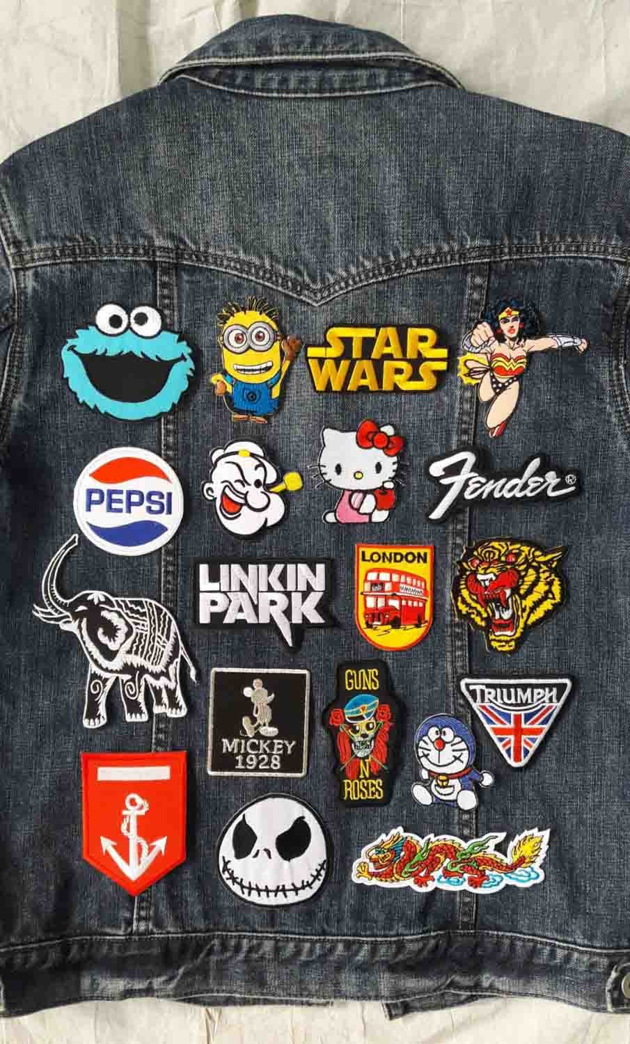 100% Embroidery Badge Iron On Patches Uniform Skull Logo Armband For Hats Jacket