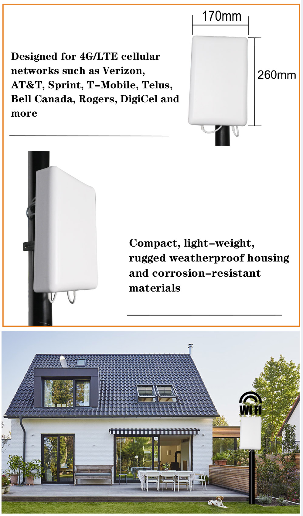 External Wifi Router 3G 4G 5G LTE Antenna High Dbi Long Range 10km 2.4ghz & 5ghz