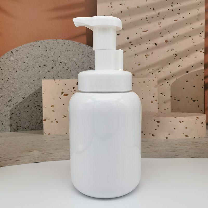 500ml Round Cylinder Plastic PET Foam Pump Bottle For 3cc 58mm