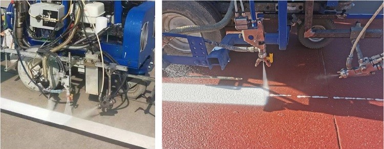 98:2 MMA+BPO Fast Drying Spraying Line Striper Marking Machine Parking Apron