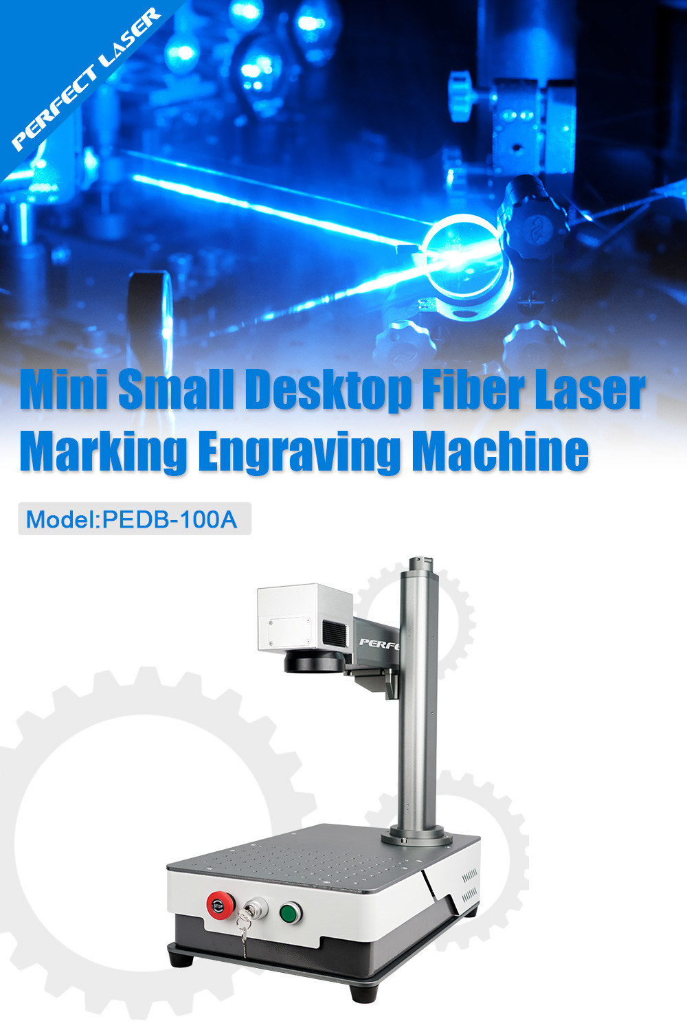 Tabletop Mini Small Fiber Laser Marking Machine 20W 25W For Metal / Non Metal