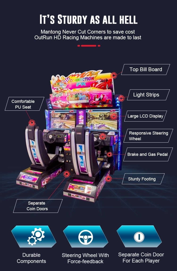 32 LCD Twins Arcade Car Game Machine , 1 - 2 Players Money Arcade Machines