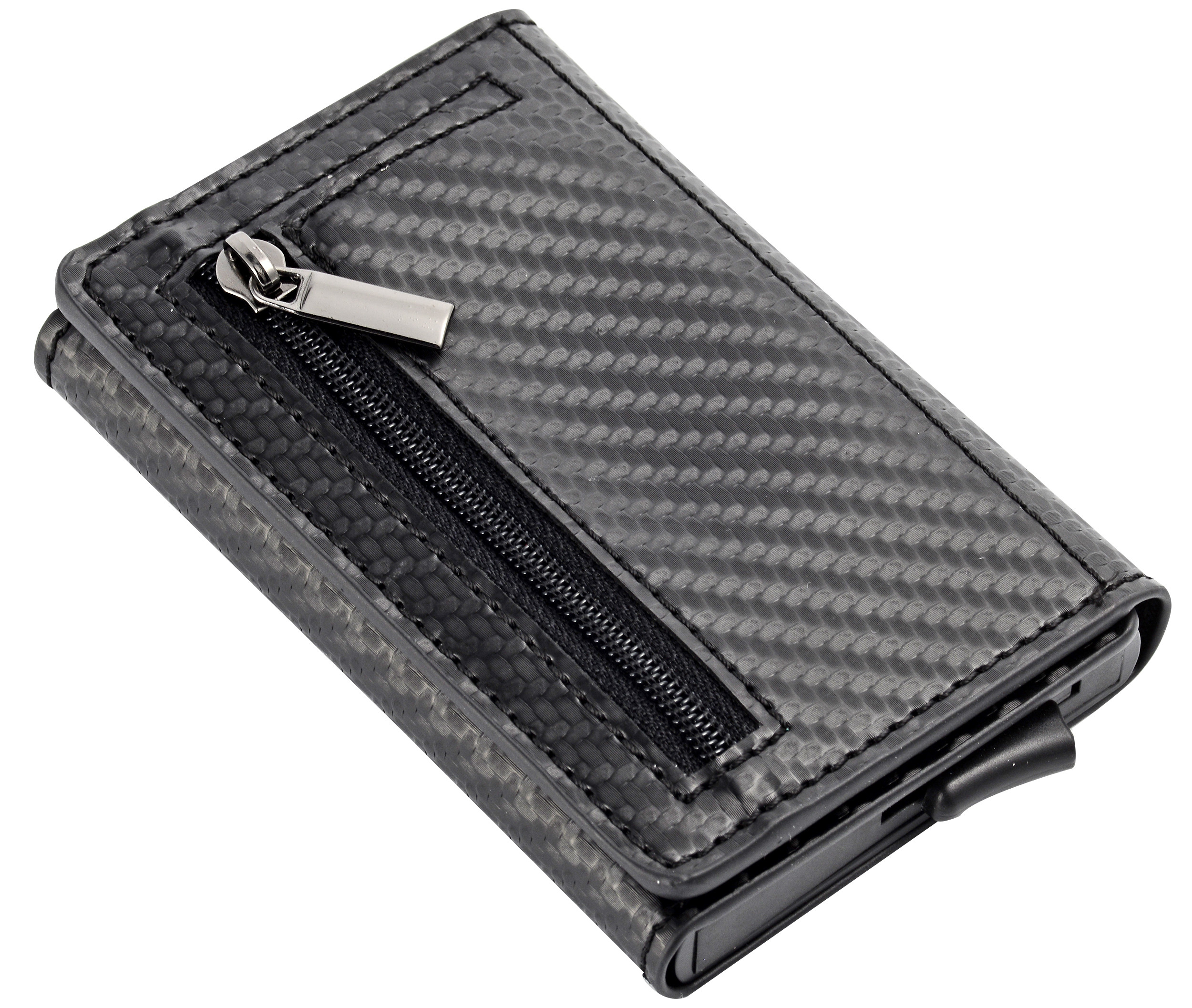 Classic RFID Blocking Credit Card Wallet Organizes And Protects Cards PU / Aluminum Magnet Closure Holds 8-10