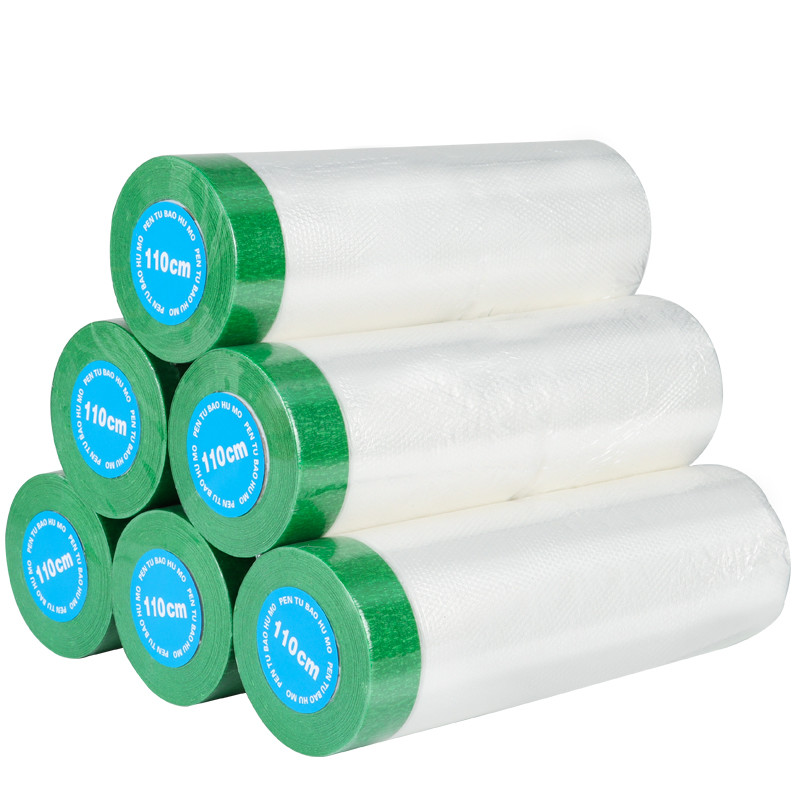 Industrial Pre Taped Masking Film Auto Painting For Decorators