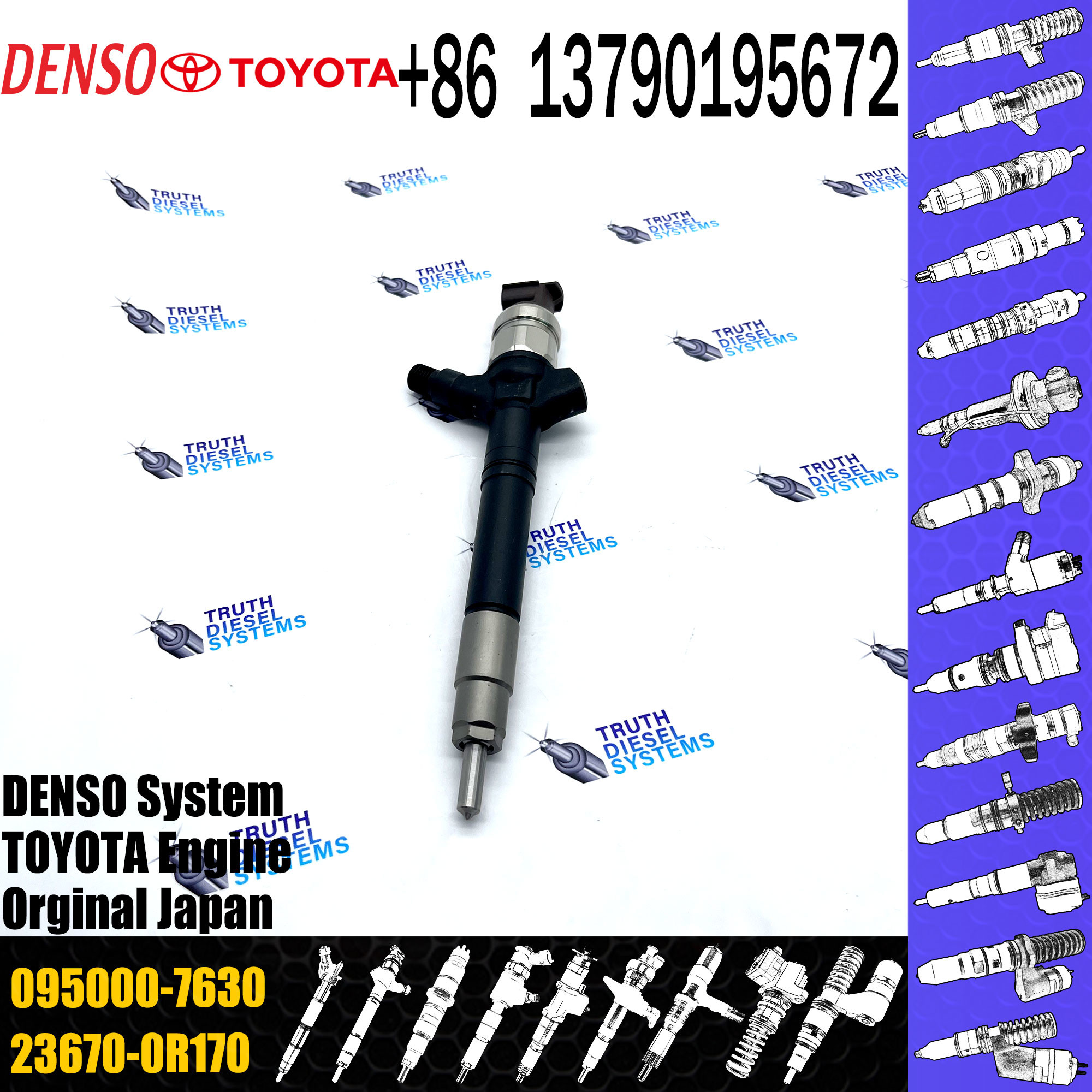 Diesel Fuel Engine Injector 095000-7630 23670-0R170 Engine High Pressure Pump Engine Injection Injector 095000-7630