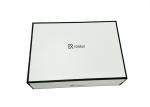 Luxury White Textured Lid And Base Boxes Black Edge Printed For Shoes Packaging