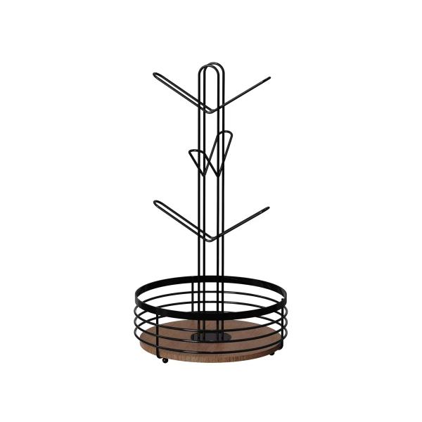 2 Tiers Standing Type Wood Element Household Multifunctional Stylish Metal