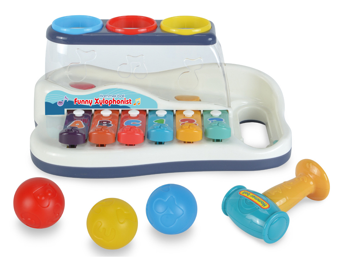 Kids Learning Montessori Education Fun Knocking Ball Crocodile Music Busy Board Puzzle Hammering Pounding Toy