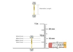 China 16g Diamond Gold Body Piercing Jewelry Ring 10mm 8mm Dimension For Belly Button wholesale