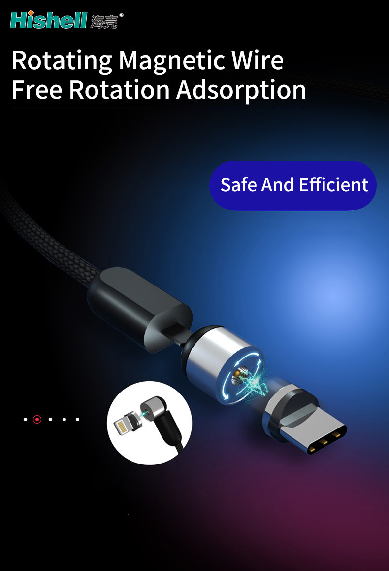 720 Degree Stable Magnetic Type C Charging Cable Multiscene Portable