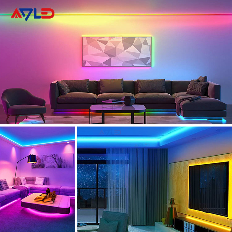3M Adhesive Dimmable LED Strip Lights Low Density Colour Changing RGB CCT 24V Commercial