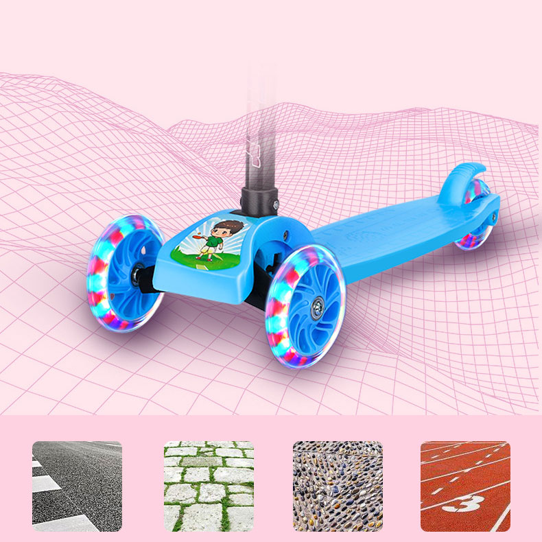 7-9Y Kids Scooter with Adjustable Height and Graffiti Bodywork in Tricycle Style