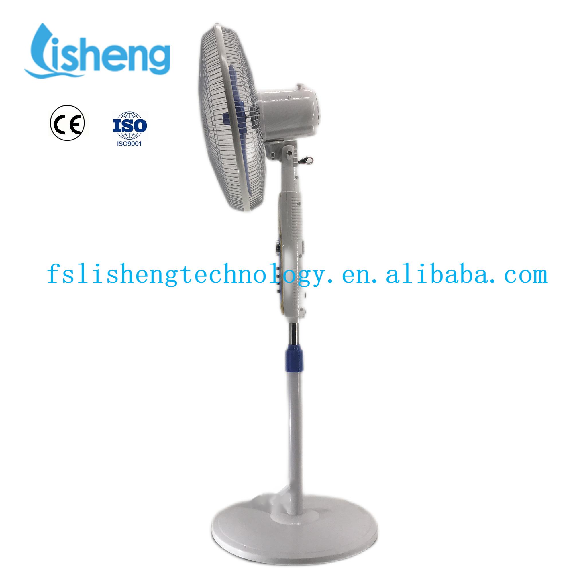 DC Energy Saving Cooling Fan Rechargeable 12V 18 Inch Stand Fan With Timer
