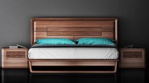 China Full Solid Wood Uruguay Rose Wood Bedroom Furniture , 1.8*2.0 King Size Bed wholesale