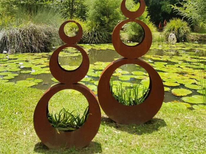 Customized Garden Rectangular Metal Flower Pot Corten Steel Planter Pots
