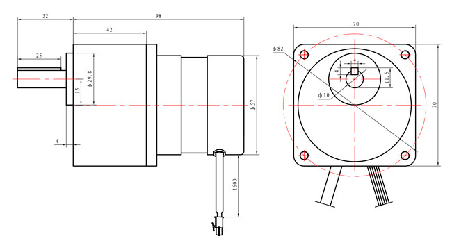 8 Phases DC Brushless Motor NEMA 23 30W Eccentric Deceleration Motor