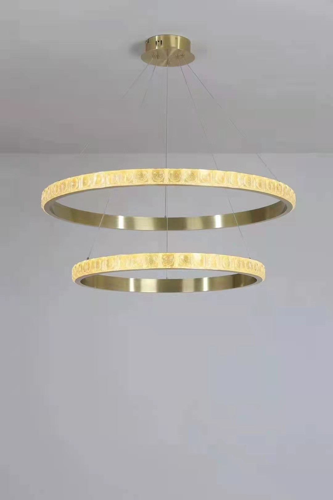 Decorative Lamp Led Chandelier Chrome Round Ring Lighting Large Modern Crystal Chandelier