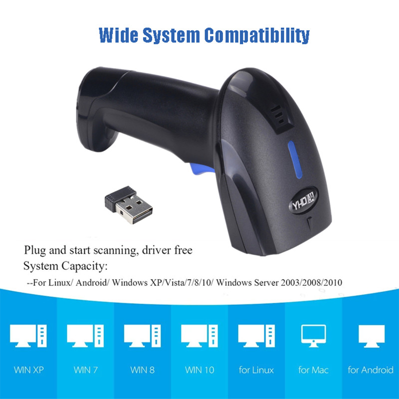 Handheld 1D Wireless CCD Barcode Scanner For Retail Supermaerket YHD-1100CW